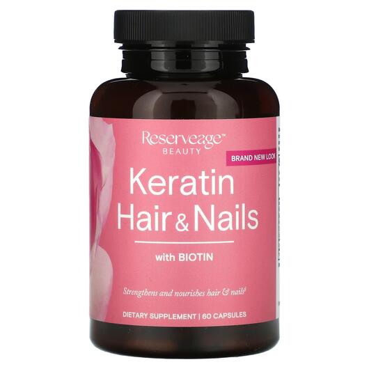 Основне фото товара Keratin Hair & Nails With Biotin, Кератин, 60 капсул