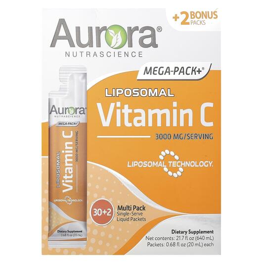 Основне фото товара Mega-Pack+ Vitamin C 3000 mg, Вітамін С 32 пакетика по, 15 мл