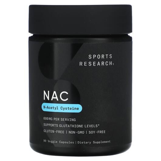 Основне фото товара Sports Research, NAC 600 mg, N-ацетилцистеїн, 90 капсул