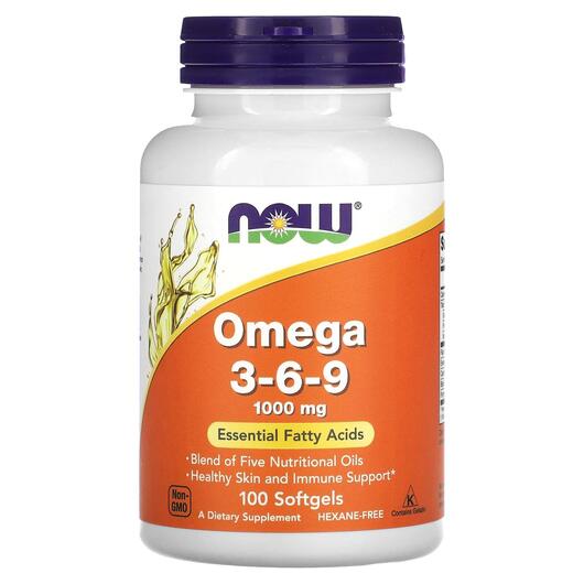 Основне фото товара NOW, Omega 3-6-9 1000 mg, Омега 3 6 9, 100 капсул