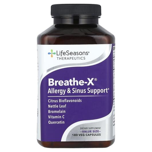 Основне фото товара LifeSeasons, Breathe-X, Підтримка органів дихання, 180 капсул