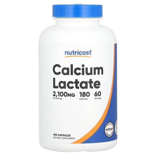 Основне фото товара Nutricost, Calcium Lactate 2100 mg, Кальцій, 180 капсул