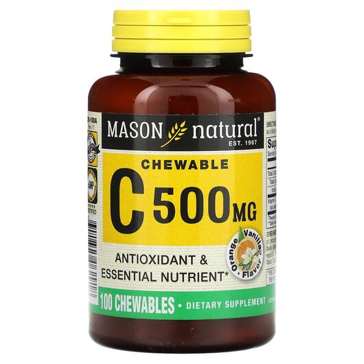 Основне фото товара Mason, Vitamin C Orange Vanilla 500 mg, Вітамін C, 100 таблеток