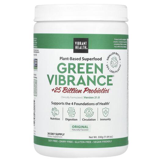 Основне фото товара Green Vibrance +25 Billion Probiotics, Пробіотики, 354.9 г
