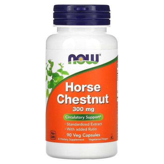 Основне фото товара NOW, Horse Chestnut 300 mg, Кінський каштан, 90 капсул