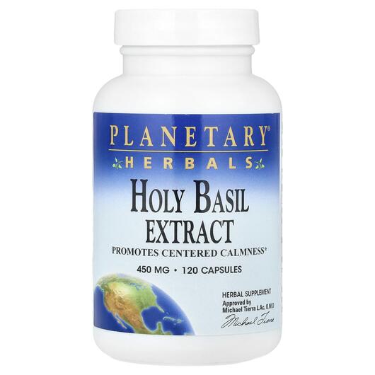Основне фото товара Planetary Herbals, Holy Basil Extract 450 mg, Базилік, 120 капсул