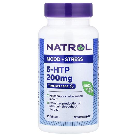 Основне фото товара 5-HTP Time Release Maximum Strength, 5-гідрокситриптофан, 30 табл