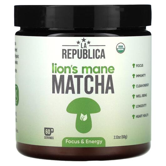Основне фото товара LA Republica, Lion's Mane Matcha, Гриби Левова Грива, 60 г