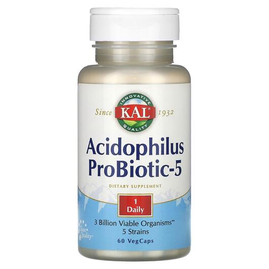 Основне фото товара KAL, Acidophilus ProBiotic-5, Лактобактерії Ацидофілус, 60 капсул