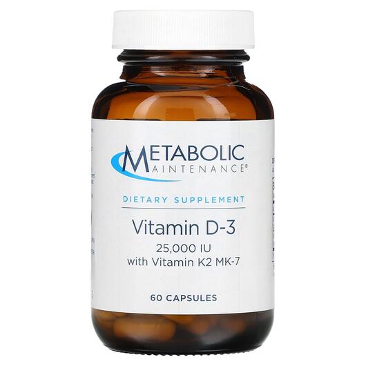 Основне фото товара Vitamin D-3 with Vitamin K2, Вітамін D3 Холекальциферол, 60 капсу