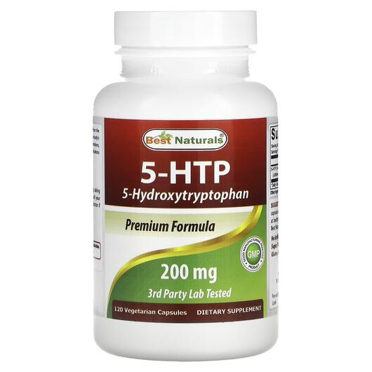 Основне фото товара 5-HTP 5-Hydroxytryptophan 200 mg, 5-гідрокситриптофан, 120 капсул