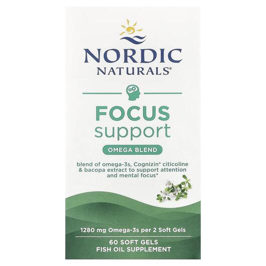 Основне фото товара Nordic Naturals, Omega Focus 1280 mg, Омега 3, 60 капсул