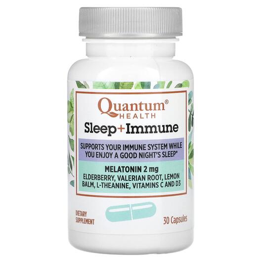 Основне фото товара Quantum Health, Melatonin Sleep + Immune, Мелатонін, 30 капсул
