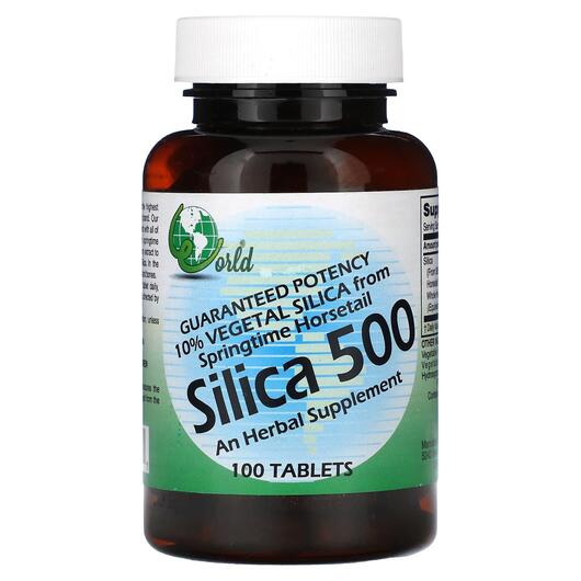 Основное фото товара World Organic, Кремний, Silica 500, 100 таблеток