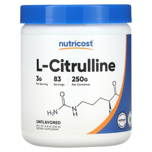 Основне фото товара Nutricost, L-Citrulline Unflavored, L-Цитрулін, 250 г