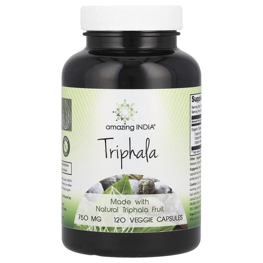 Основне фото товара Amazing India, Triphala 750 mg, Трифала, 120 капсул