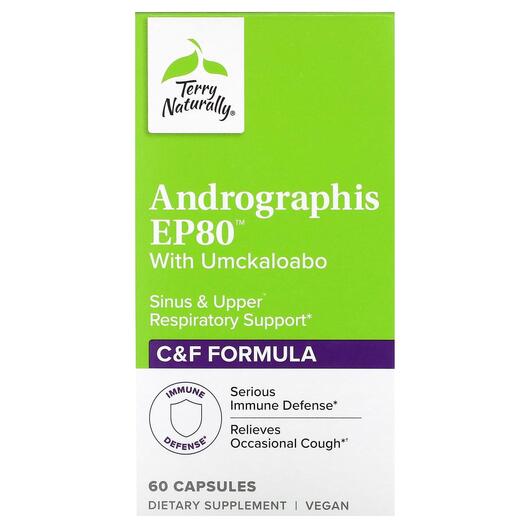 Основне фото товара Andrographis EP80 with Umckaloabo, Андрографіс, 60 капсул