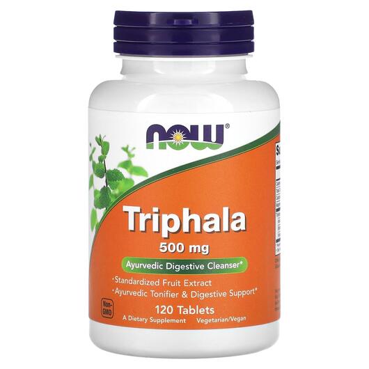 Основне фото товара NOW, Triphala 500 mg 120, Трифала 500 мг, 120 таблеток