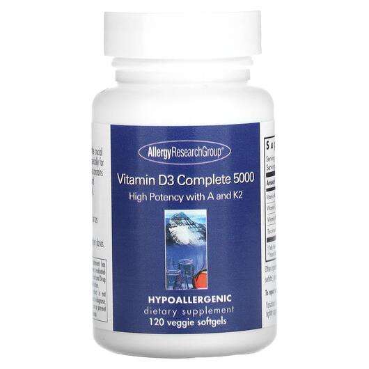 Основне фото товара Vitamin D3 Complete 5000, Вітамін D, 120 капсул