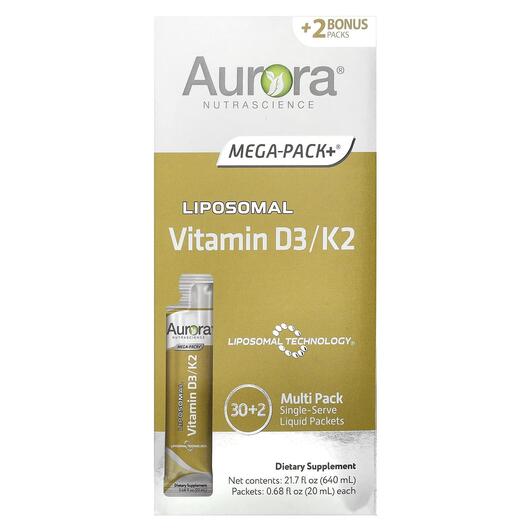 Основне фото товара Liposomal Vitamin D3/K2, Вітамін D3 Ліпосомальний, 32 шт