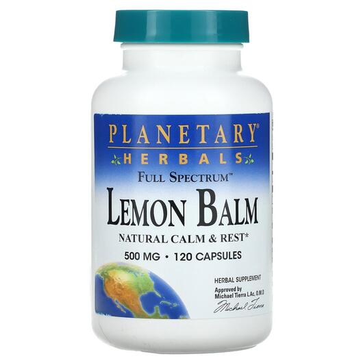 Основне фото товара Full Spectrum Lemon Balm 500 mg, Меліса, 120 капсул