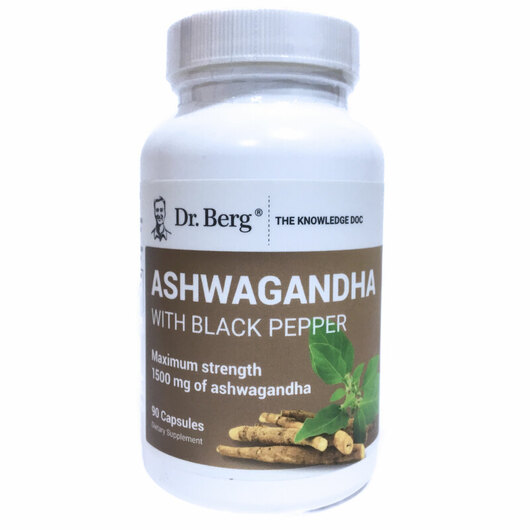 Основное фото товара Dr. Berg, Ашваганда, Ashwagandha with Black Pepper, 90 капсул