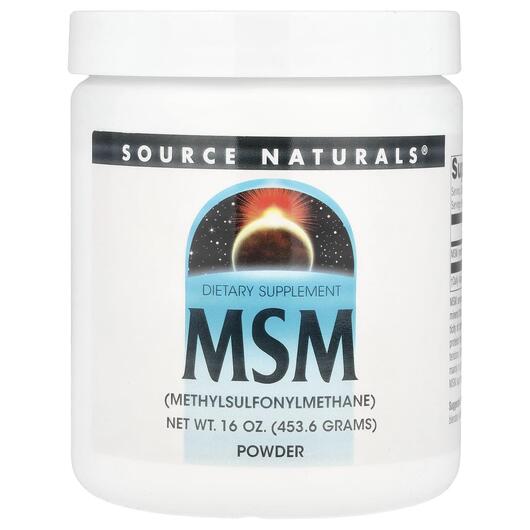 Основне фото товара Source Naturals, MSM Powder, Метилсульфонілметан МСМ, 453.6 г