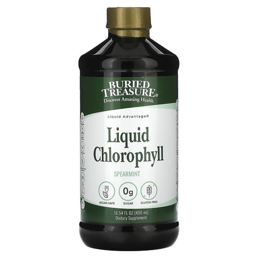 Основне фото товара Buried Treasure, Liquid Chlorophyll Spearmint, Хлорофіл, 480 мл