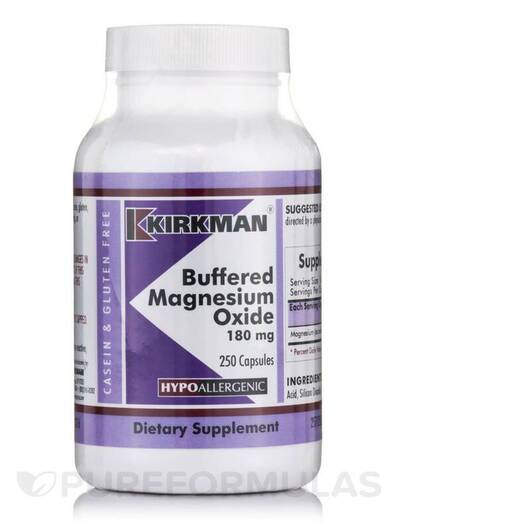 Основне фото товара Buffered Magnesium Oxide 180 mg Hypoallergenic, Магній, 250 капсу