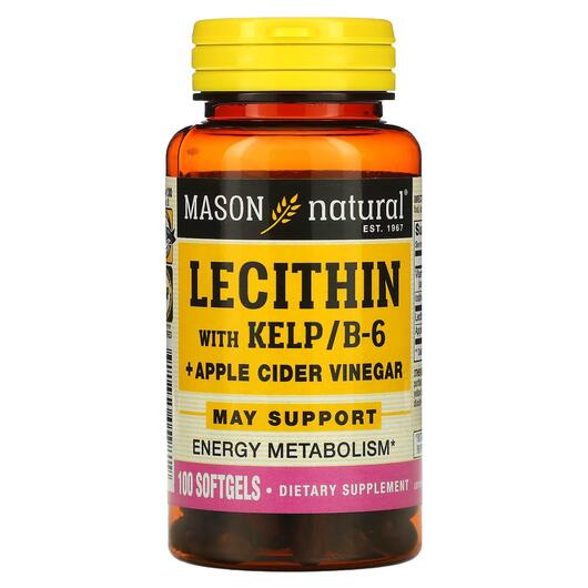 Основне фото товара Lecithin with Kelp/B6 Plus, Лецитин з яблучним оцтом, 100 капсул