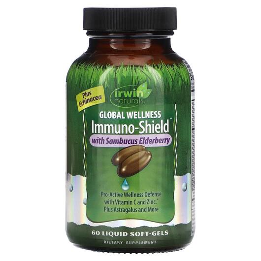 Основне фото товара Irwin Naturals, Immuno-shield with Elderberry, Бузина, 60 капсул