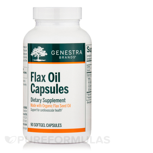 Основне фото товара Genestra, Flax Oil Capsules, Лляна олія, 90 капсул