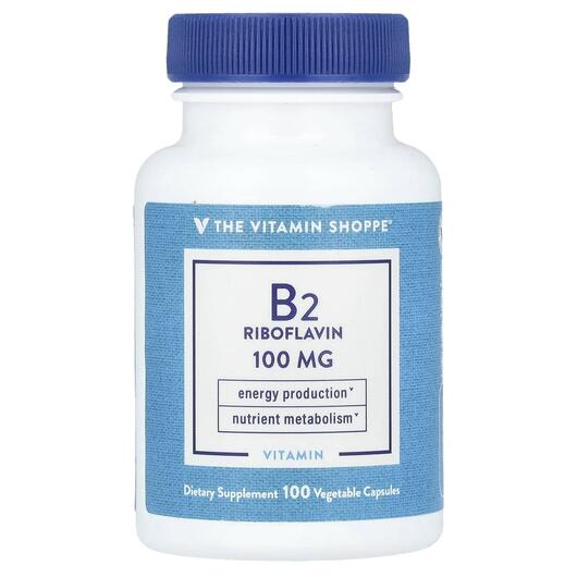 Основне фото товара Vitamin B2 Riboflavin 100 mg, Вітамін В2 Рибофлавін, 100 капсул