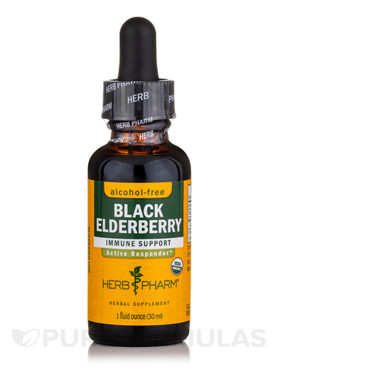 Основне фото товара Herb Pharm, Black Elderberry Alcohol-Free, Чорна Бузина, 30 мл