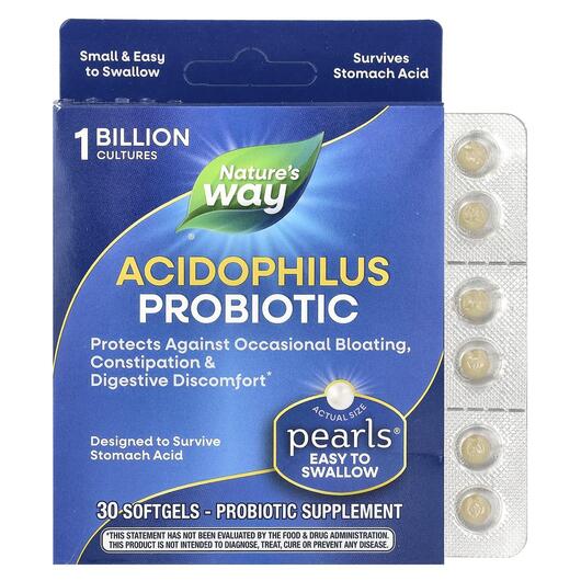 Основне фото товара Probiotic Pearls Acidophilus 1, Лактобактерії Ацидофілус, 30 капс