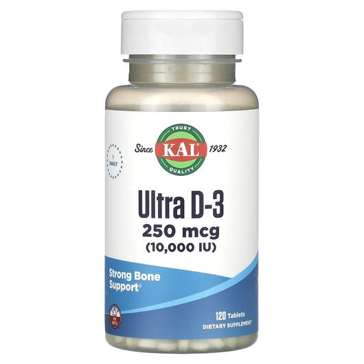 Основне фото товара Ultra D-3 250 mcg 10000 IU, Вітамін D3 Холекальциферол, 120 табле