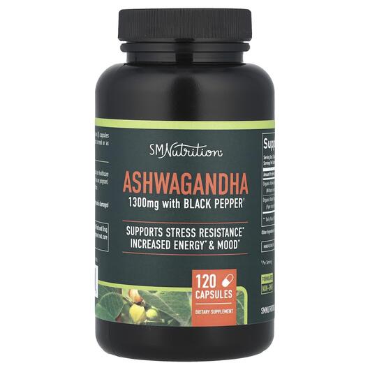 Основне фото товара SMNutrition, Ashwagandha With Black Pepper, Ашваганда, 120 капсул
