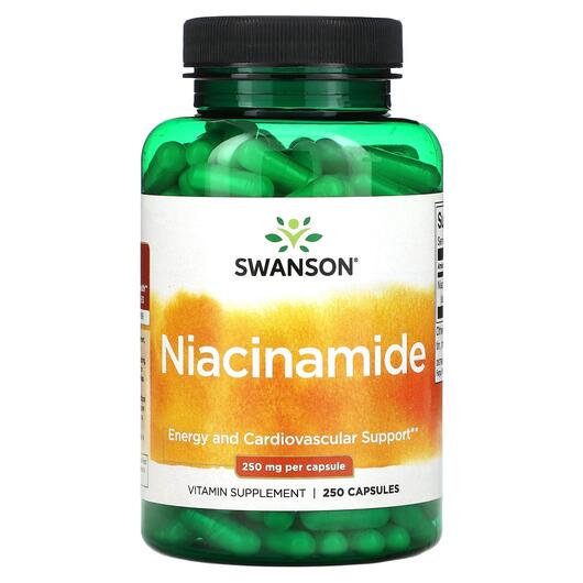 Основне фото товара Swanson, Niacinamide 250 mg, Ніацинамід, 250 капсул
