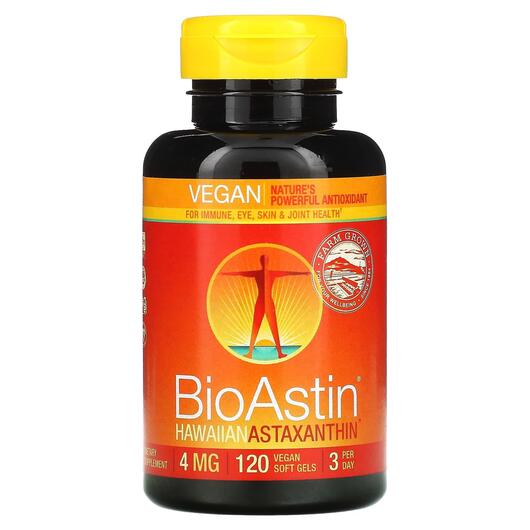 Основне фото товара Nutrex Hawaii, BioAstin 4 mg, Астаксантин, 120 Vegan Soft Gels