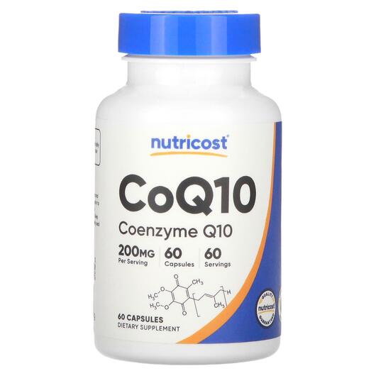Основне фото товара Nutricost, CoQ10 200 mg, Коензим CoQ10, 60 капсул