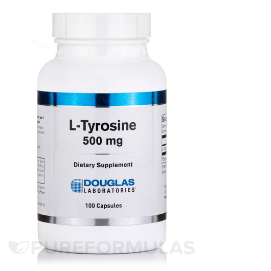 Основне фото товара Douglas Laboratories, L-Tyrosine 500 mg, L-Тирозин, 100 капсул
