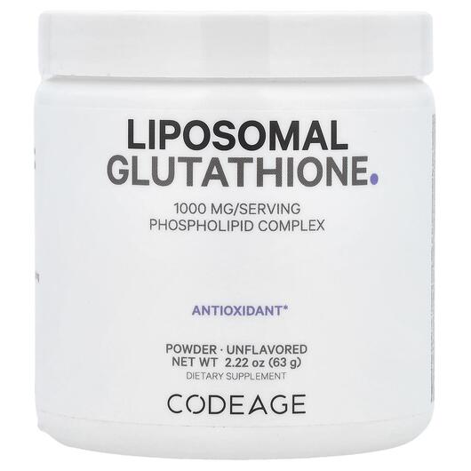 Основне фото товара Liposomal Glutathione Powder Unflavored, L-Глутатіон, 63 г