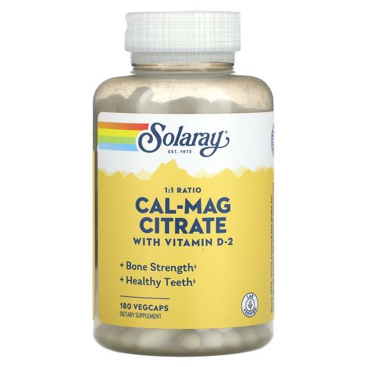 Основне фото товара 1:1 Ratio Cal-Mag Citrate with Vitamin, Кальцій Магній, 180 Vegca