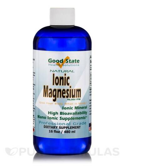 Основне фото товара Good State, Liquid Ionic Magnesium 40000 PPM, Магній, 480 мл