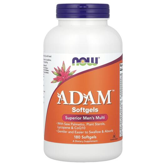 Основне фото товара NOW, ADAM Softgels Men's 180, Вітаміни для чоловіків, 180 ка