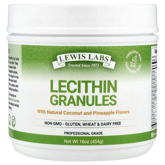 Основне фото товара Lewis Labs, Lecithin Granules, Лецитин у Гранулах, 454 г