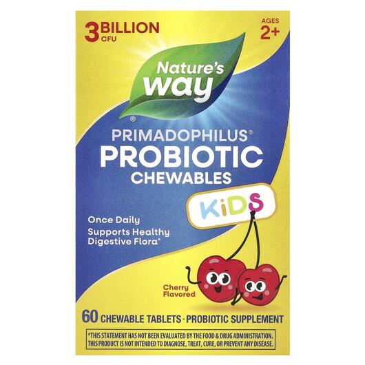 Основне фото товара Nature's Way, Primadophilus Kids Cherry, Примадофілус, 60 цу