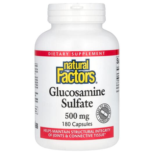 Основне фото товара Glucosamine Sulfate 500 mg, Глюкозамін сульфат, 180 капсул