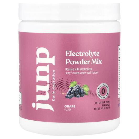 Основне фото товара JUNP Hydration, Electrolyte Powder Mix Grape, Електроліти, 423 г