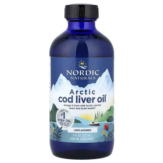 Основне фото товара Arctic Cod Liver Oil Unflavored, Олія печінки тріски, 237 мл